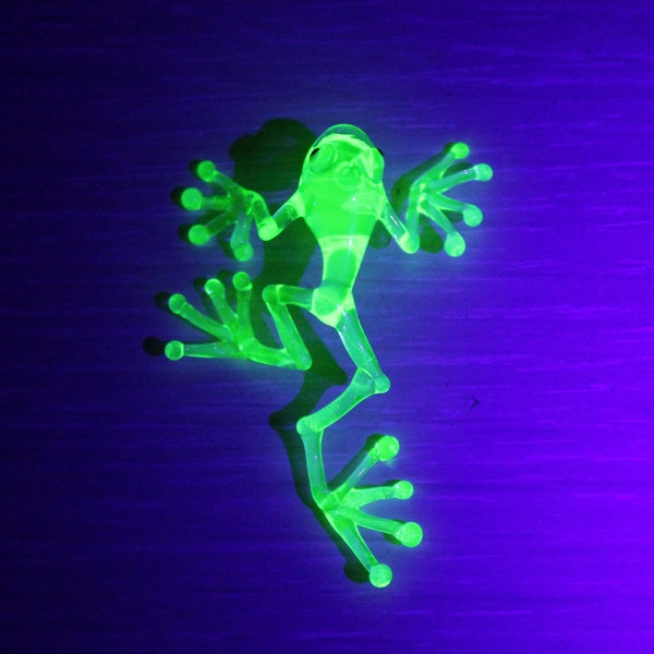 Uranium Glass Frog Pendant pendant  Blown Glass Frog Uranium Vaseline Glass Figurine  Frog necklace Frog  Glass UV Miniature