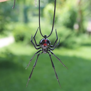 Spider Black Widow, pendant Blown glass Spider,Hanging Spider Black Widow, image 3