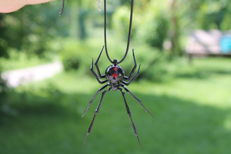 Spider Black Widow, pendant Blown glass Spider,Hanging Spider Black Widow, image 3