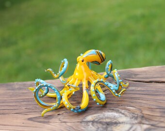 吹きガラスのタコのガラスの置物 タコのガラス オーシャンタコ