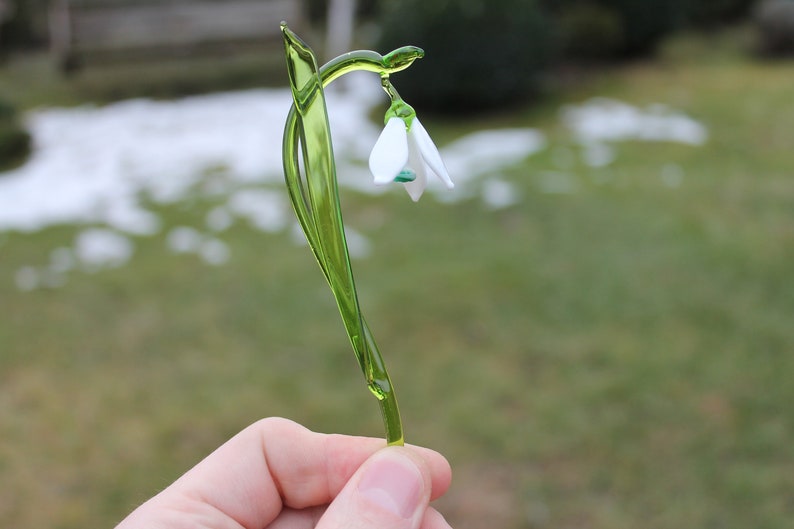 Glass Flower Snowdrop - White Snowdrop - Glass Flower - Single Snowdrop - Forever Snowdrop image 9