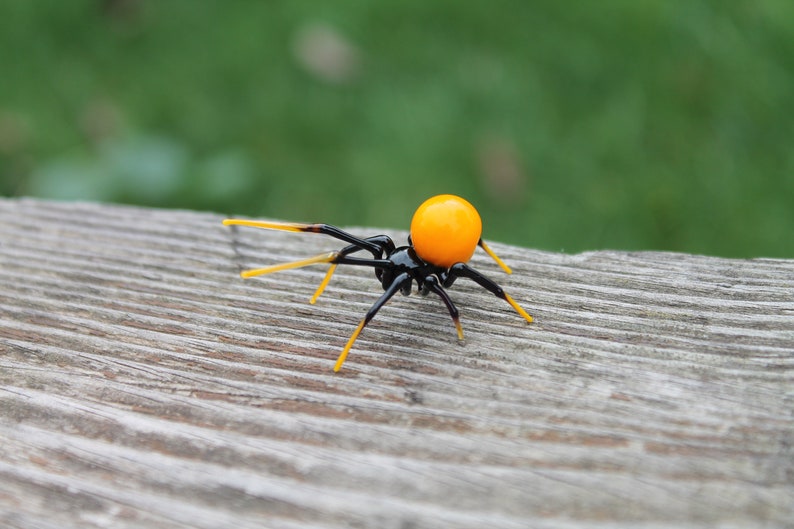 Glass Spider Figurine Blown Glass Spider Glass Spider Miniature Glass Spider Collection Animal Glass Figurine Art Glass Spider image 8