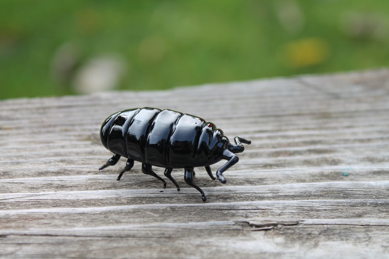 Glass woodlouse, Glass bug, Art glass, Blown Glass bug, glass sculpture woodlouse image 1