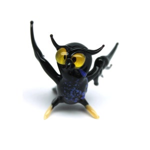 Miniature Blown Glass Owl beautiful bird art home decor sculptureGlass Owl Figurine owl animal Homedecor Miniature Sculpture Collectible owl