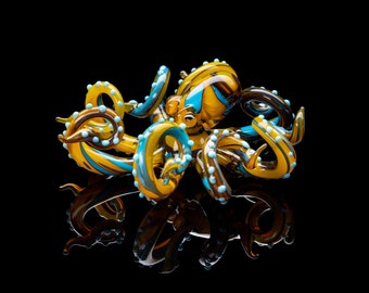 Blown Glass Octopus glass figurine Octopus Glass Ocean Octopus  Kraken Glass Octopus Figurine