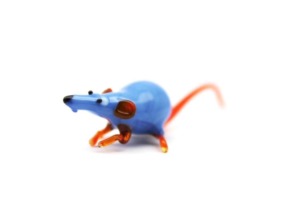 Rat Glass Miniature, Animals Glass Rat, Art Glass, Glass Blown Rat ...