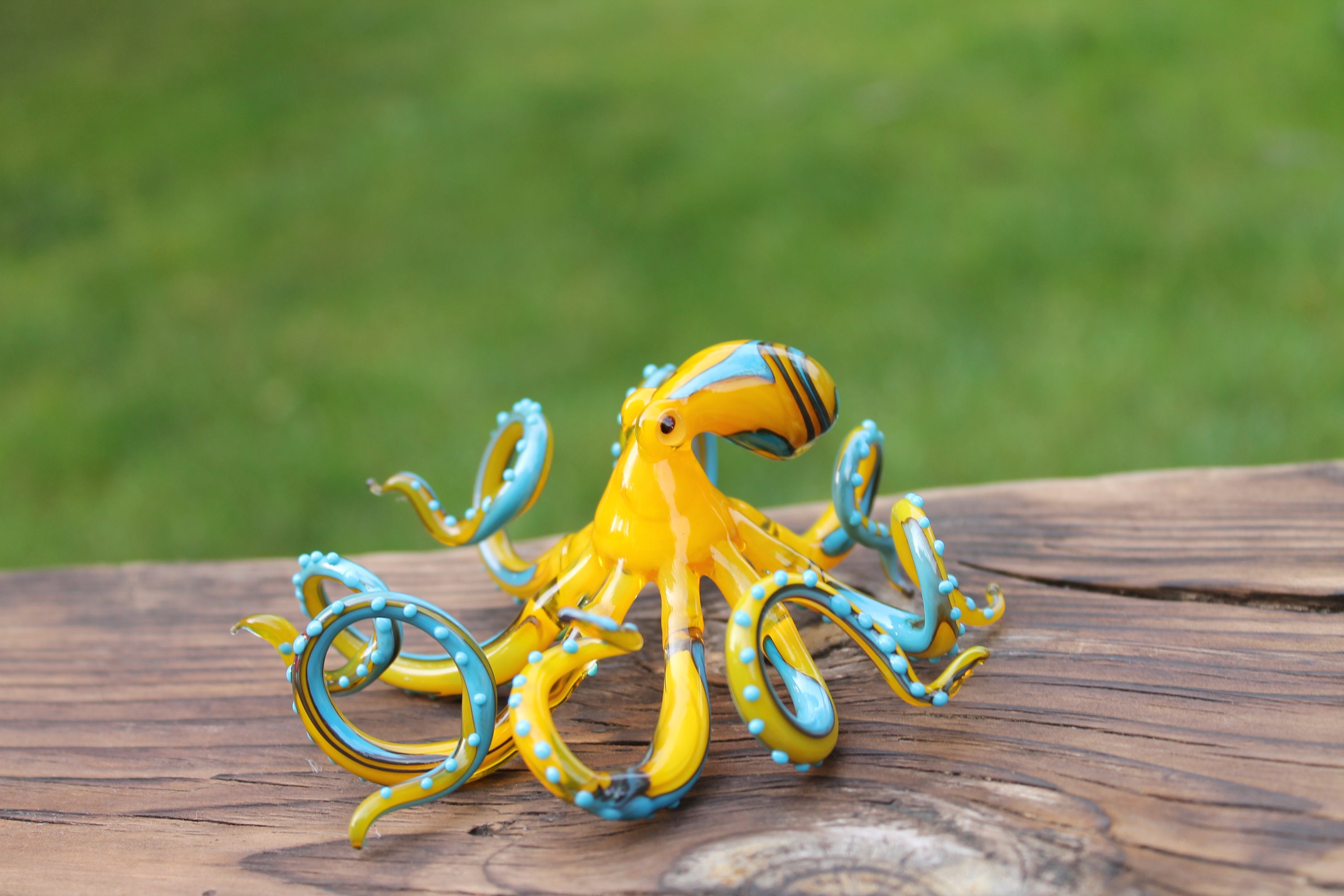 吹きガラスのタコのガラスの置物 タコのガラス オーシャンタコ