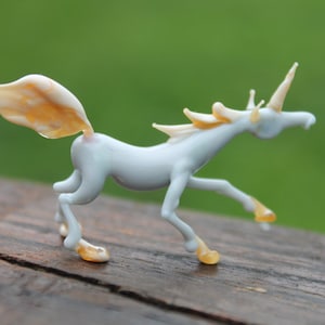 Glass Unicorn Micro Figurine Unicorn Figurine Glass Figure miniature.glass lampwork glass unicorn sculpture unicorn figurine. image 1