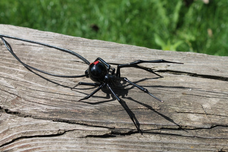 Spider Black Widow, pendant Blown glass Spider,Hanging Spider Black Widow, image 4