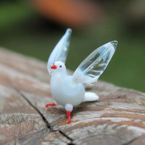Glass white dove figurine animals glass dove glass miniature art glass dove figurine black bird figurine bird figure glass sculpture
