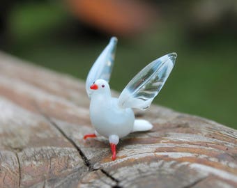 Glass white dove figurine animals glass dove glass miniature art glass dove figurine black bird figurine bird figure glass sculpture