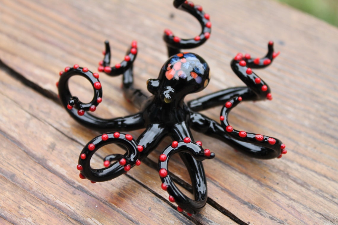 Blown Glass Octopus Glass Green Octopus Glass Octopus Etsy