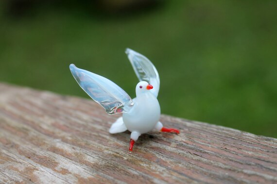 ミニチュア吹きガラスの鳩 - Etsy 日本