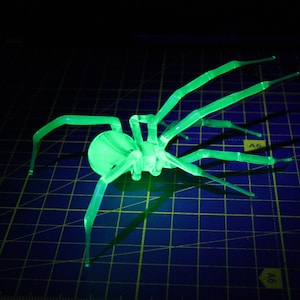 Glass UV Spider  Uranium Glass Spider Uranium Vaseline Glass Figurine Spider Glass UV Spider Glass  Figurine