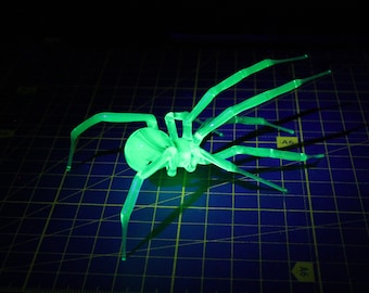 Glass UV Spider  Uranium Glass Spider Uranium Vaseline Glass Figurine Spider Glass UV Spider Glass  Figurine