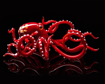 Glass Octopus Sculpture Squid Kraken Cephalopod Blown Glass Octopus Glass Octopus Ocean Octopus Sculpture Squid
