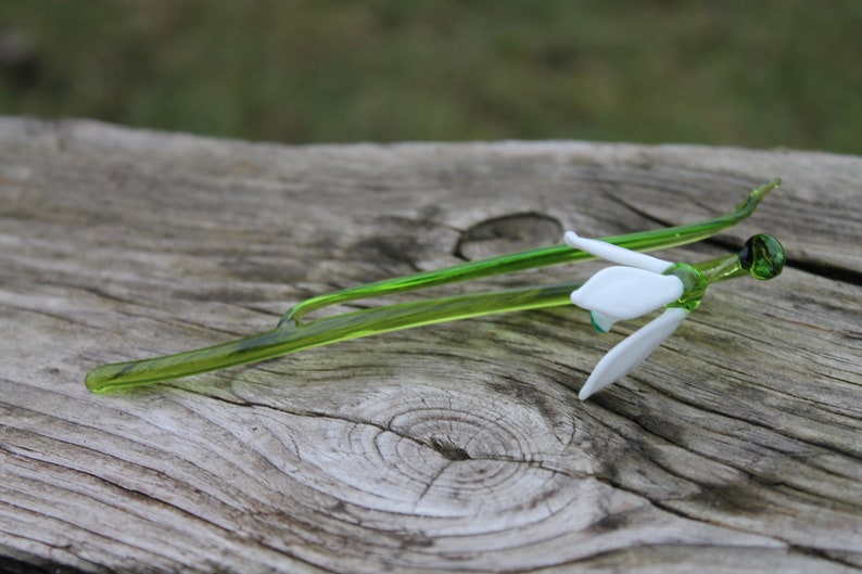 Glass Flower Snowdrop - White Snowdrop - Glass Flower - Single Snowdrop - Forever Snowdrop image 5