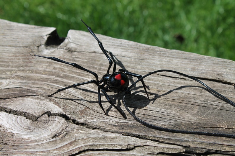 Spider Black Widow, pendant Blown glass Spider,Hanging Spider Black Widow, image 8