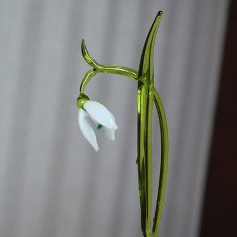 Gift mom Glass Flower Snowdrop Glass handblown Etsy