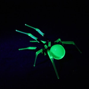 Glass UV Spider  Uranium Glass Spider Uranium Vaseline Glass Figurine Spider Glass UV Spider Glass  Figurine