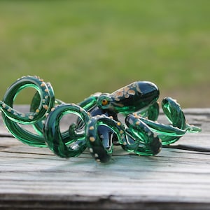 Blown Glass Octopus, Glass Octopus, Glass, Octopus, Ocean, Octopus Sculpture, Squid, Kraken, Cephalopod, Blown Glass, Octopus Figurine image 2