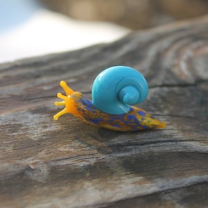 Snail glass sculpture GLASS SLUG lampwork Glass Snail Handcrafted