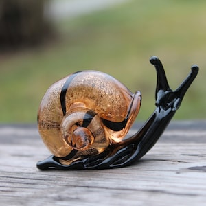 Glass Snails hand sculpted Snail glass sculpture Glass snail Snail Figure Glass snail figurine Miniature snail Miniature Figurine Ornament