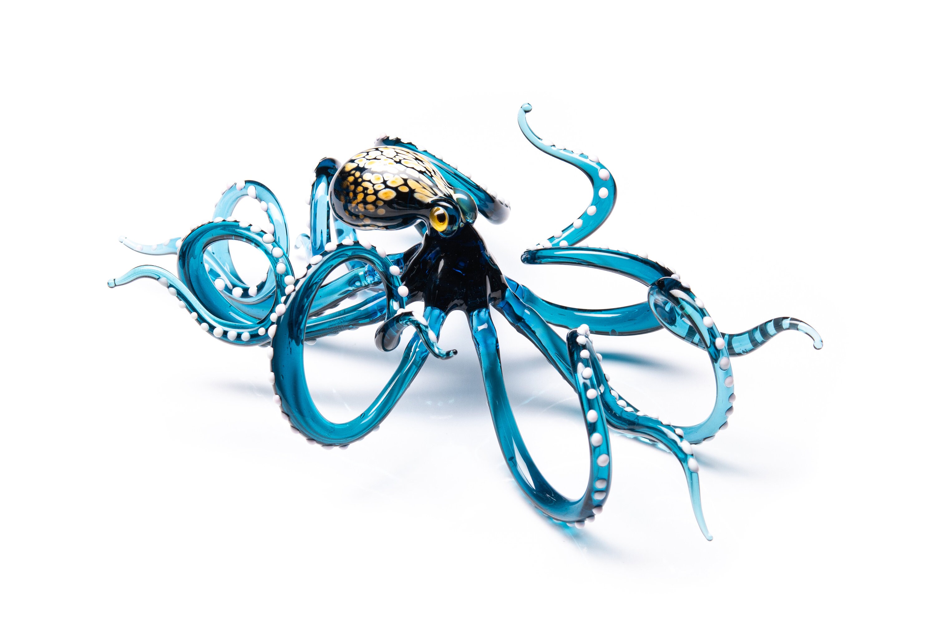 Glass Octopus Sculpture Kraken Cephalopod Miniature Blown Etsy