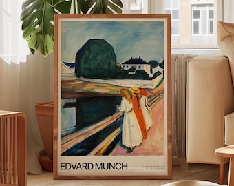 Edvard Munch The Girls on a Bridge Print