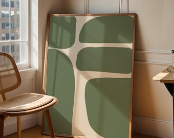 Green Abstract Organic Shapes Art Print