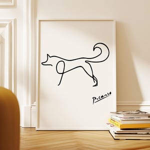 Picasso Fox Print, Digital Download Line Art Drawing Poster - Minimalist Animal Lover Gift, Nursery Wall Art Decor, black & white print