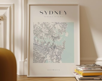 Sydney City Square Map Digital Download Art Print