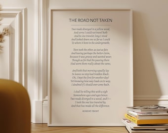 The Road Not Taken Poetry by Robert Frost Wall Art Print