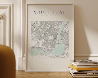 Montreal City Square Map Digital Download Art Print