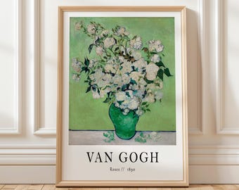 Impressão de arte de parede da exposição 'Rosas' de Vincent Van Gogh