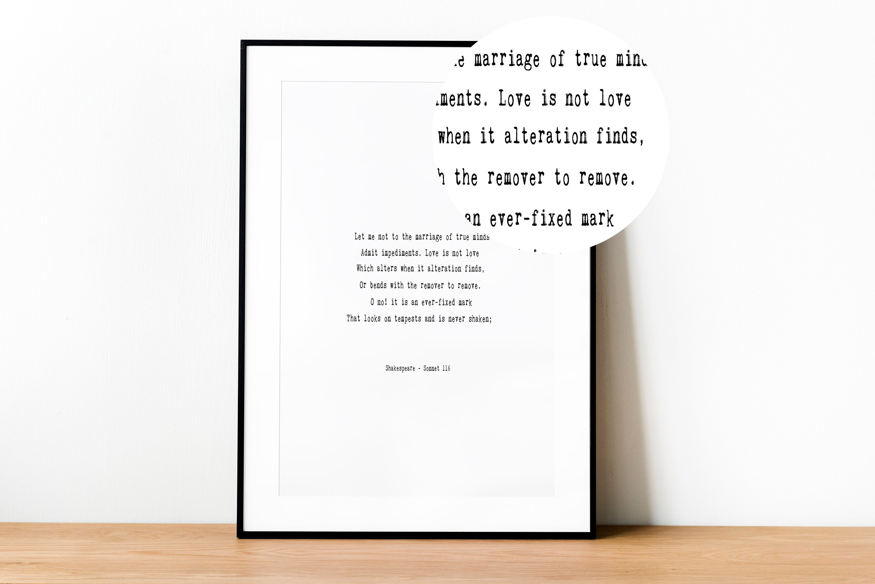 Shakespeare Sonnet 116 Quote Printable - Love Sonnet