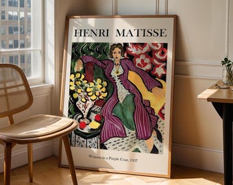 Henri Matisse Art Print: Woman in Purple Coat, Figurative Painting