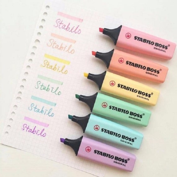 Boss Pastel Highlighter Pens 6 Colors SOLD - Etsy