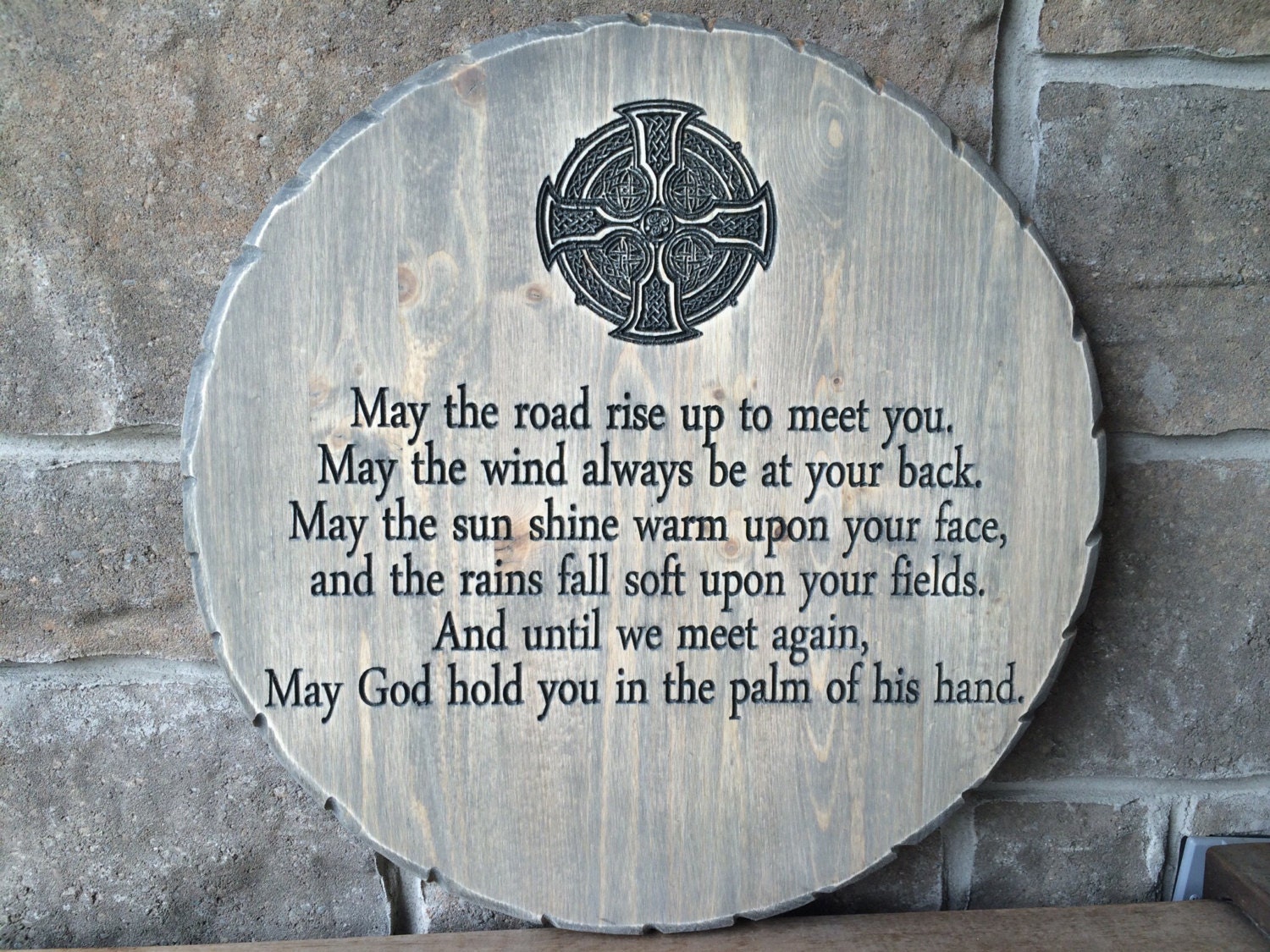 irish-blessing-celtic-cross-carved-wood-irish-blessing-etsy