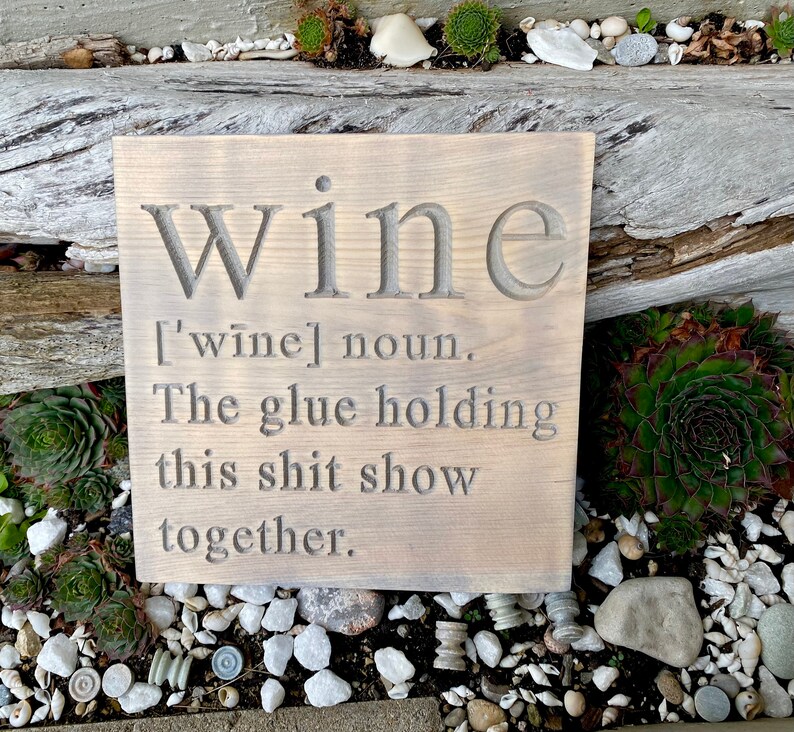 Funny Wine Sign Carved Wood Wall Hanging Etsy
