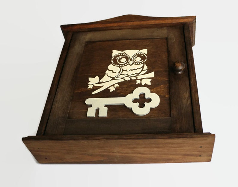 Owl Key Wooden Key Holder White Owl Owl Key Box Etsy
