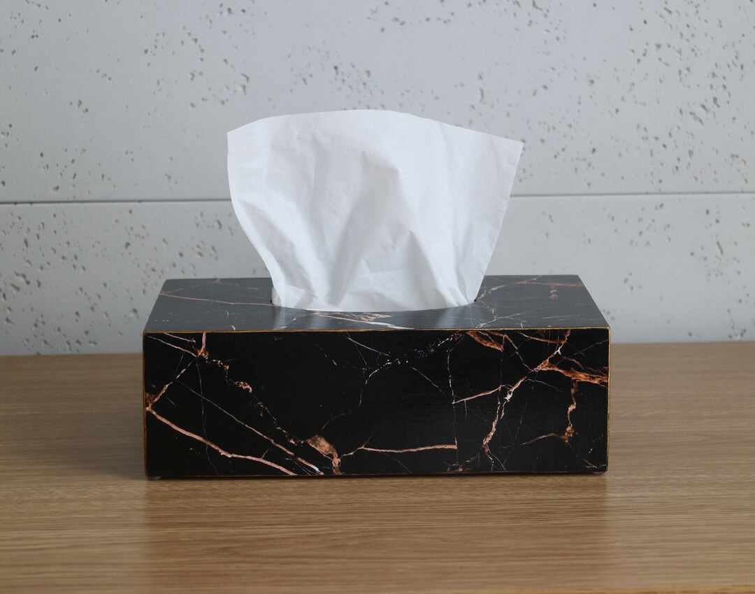 Black gold Marble Black Marble Decor Tissue Box Cover Marble Decor