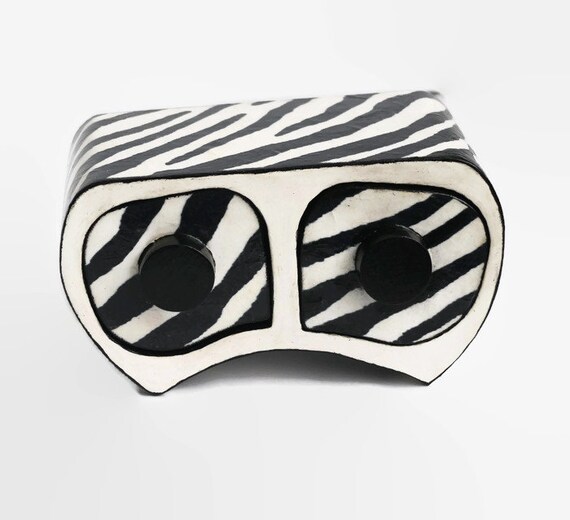 Zebra Box Mini Chest Drawers Zebra Print Zebra Decor Wood Ring Etsy