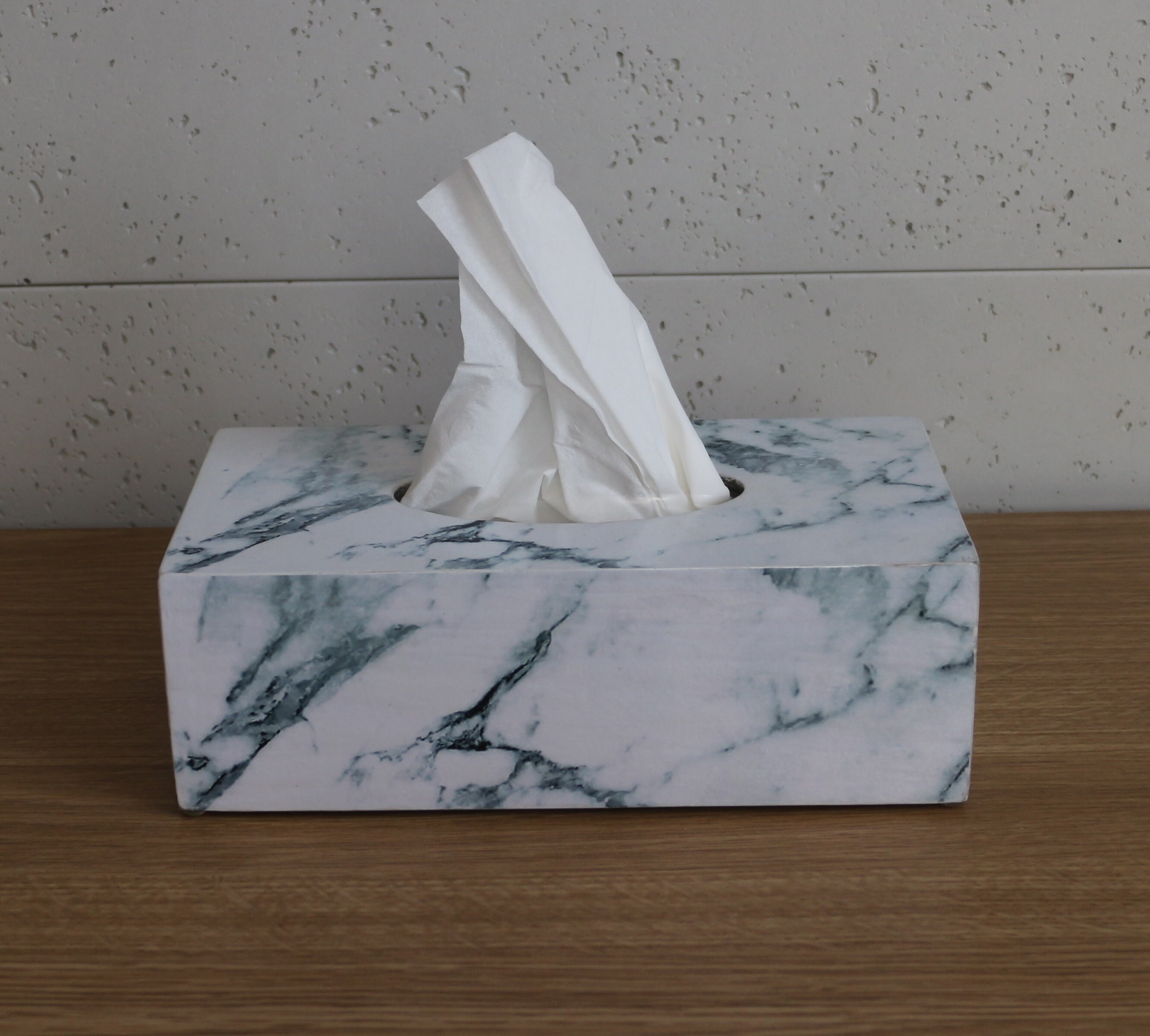 Tissue Box Cover White Marble Napkin Holder Rectangular Tissue Etsy