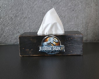 Dinosaur home decor Jurassic park Dinosaures sign decor Rectangular tissue box Boys room decor Dino wooden tissue box Napkin box Dinosaures