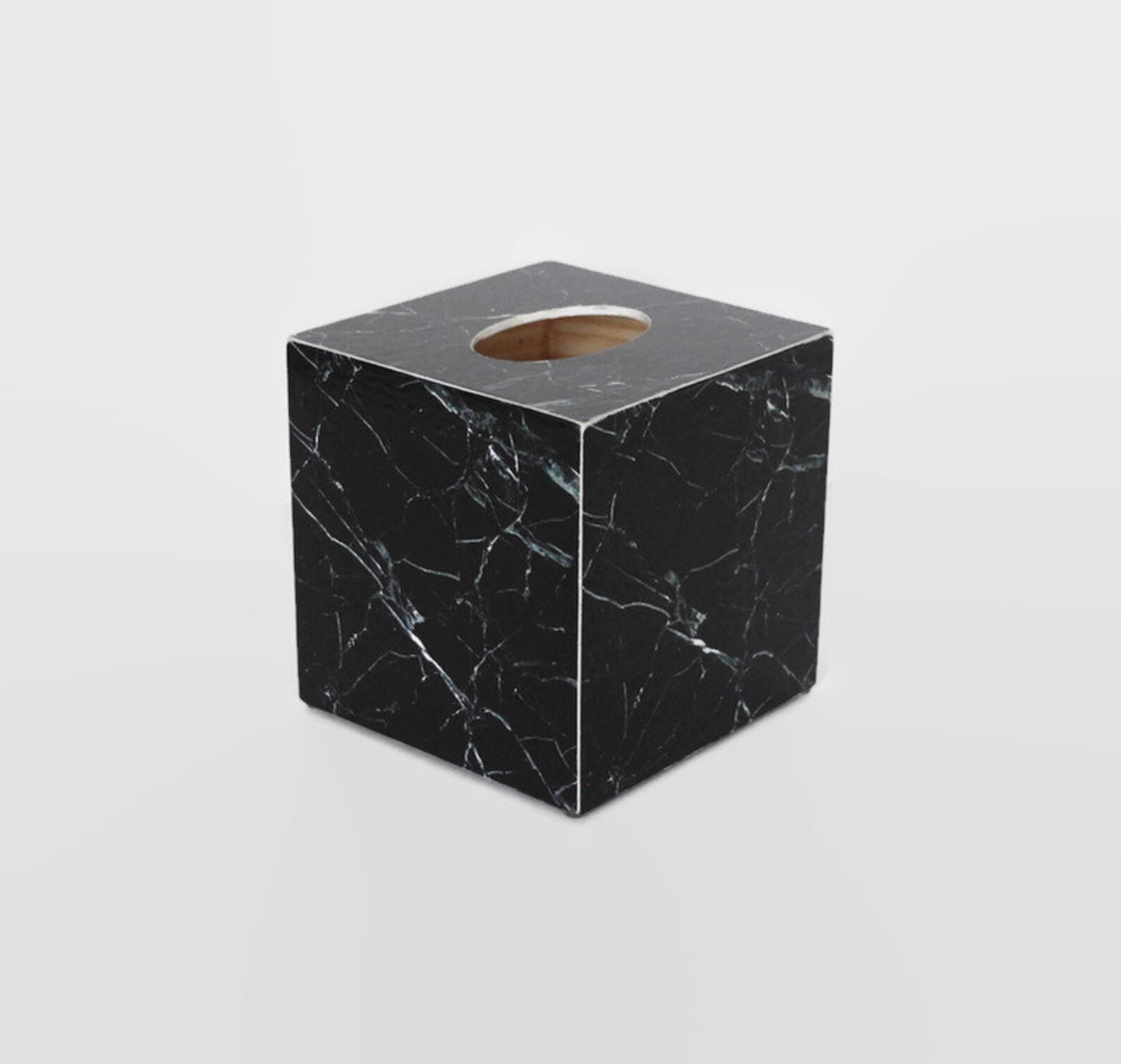 Tissue box cover black marble Napkin holder Square tissue box Etsy