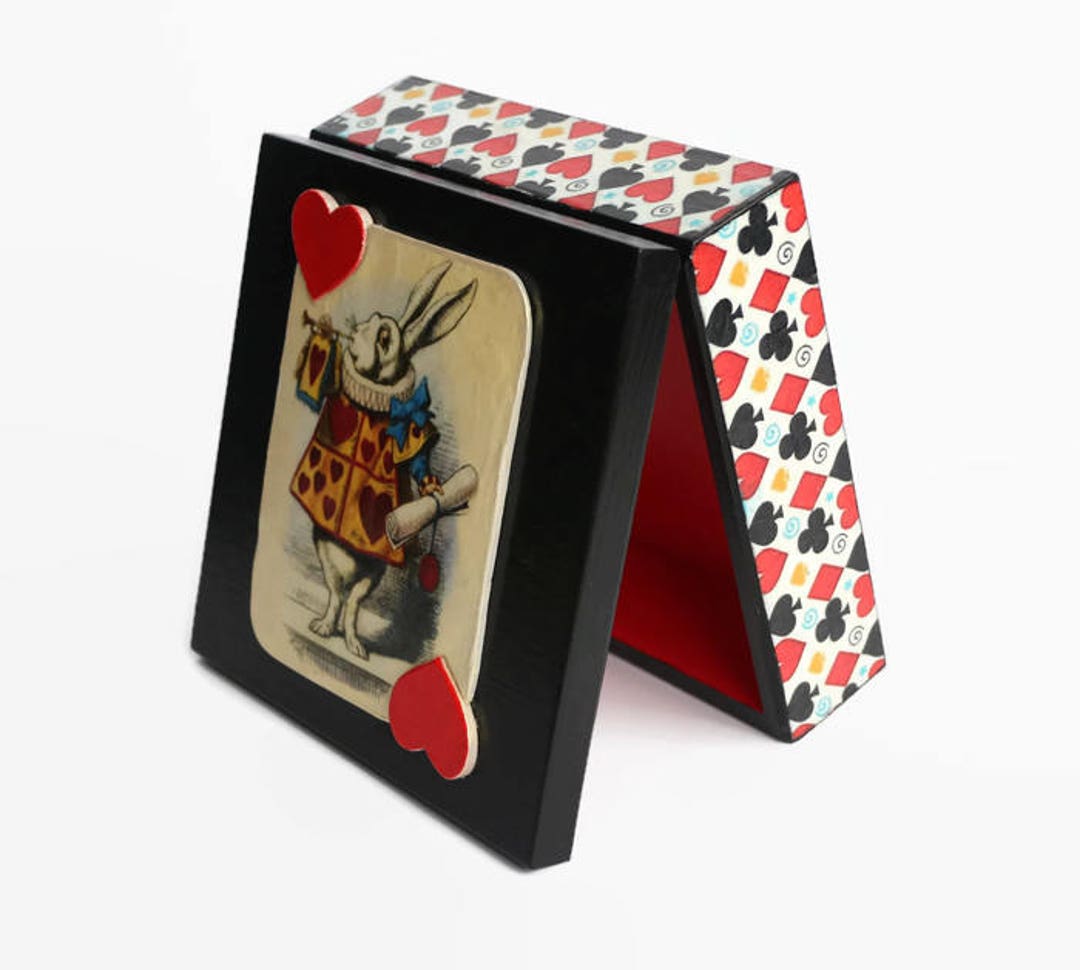 Playing Cards Box Alice in Wonderland Alice Jewelry Box White Rabbit