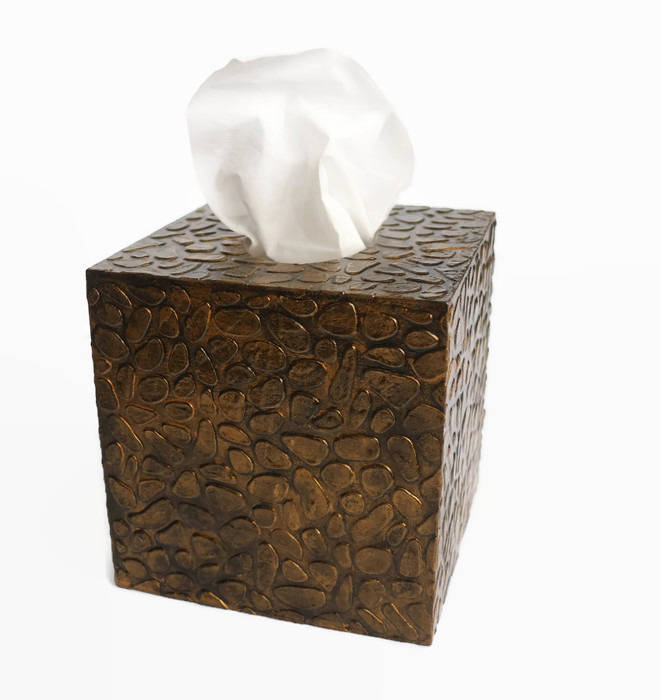 Stones Tissue Box Gold Stones Decor Bath Accessories Square | Etsy
