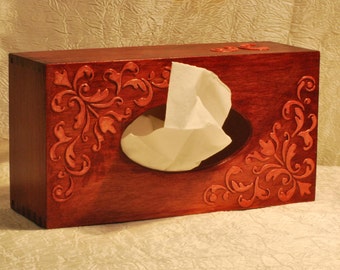 Wooden tissue box Cover Tissue holder Napkin box Kitchen Decoration home decor red colour Napkin box red Tissue storage box Gift for mother