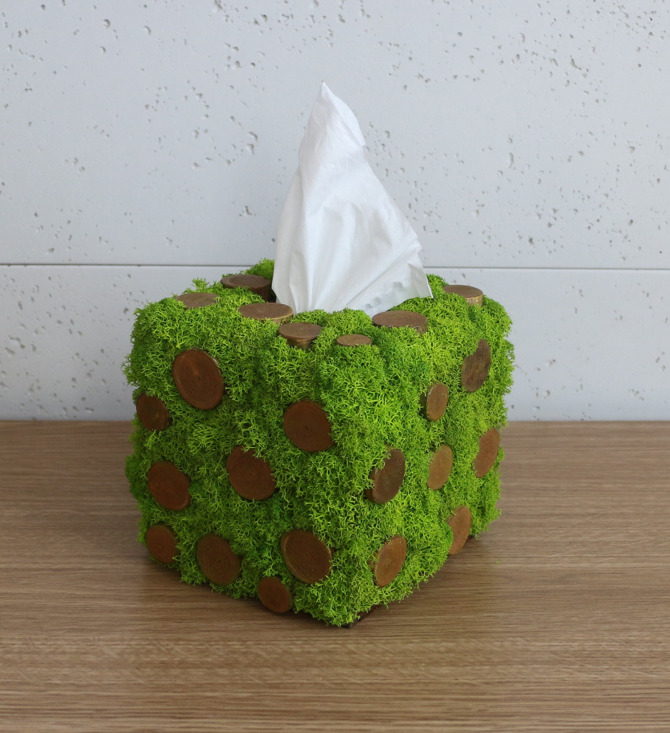 Green moss decor Moss Tissue box Bathroom accessory Rustic | Etsy